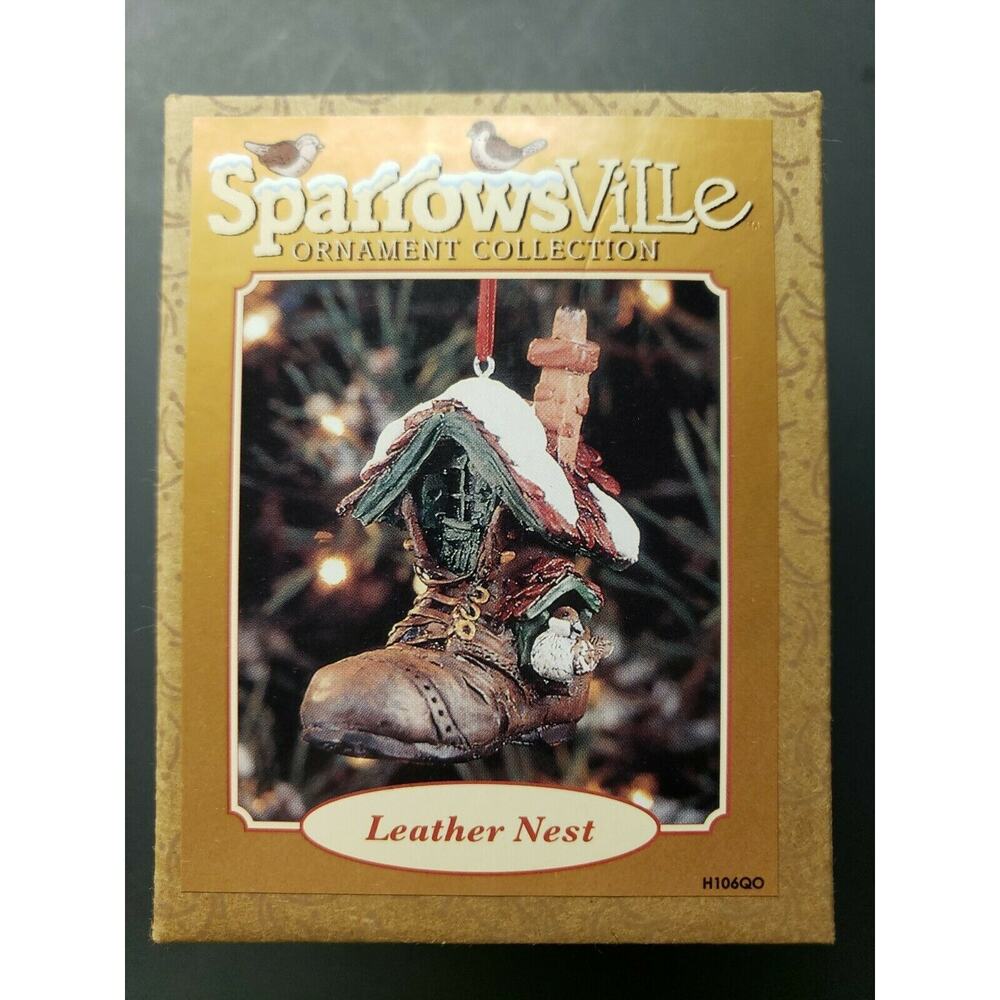 Lowell‎ Davis Sparrowsville Christmas Ornament Ertl New in Box Leather Nest U10
